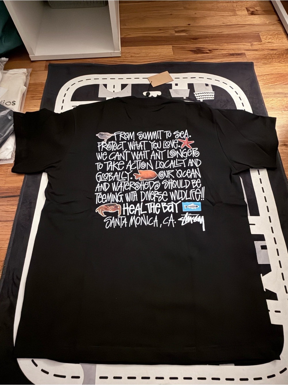 Stussy Black 'Heal The Bay' Tee Size L
